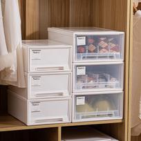 Plastikinė stalčiuko tipo apatinių organizavimo dėžutė su nuimamomis pertvaromis Kojinėms, liemenėlėms, apatiniam trikotažui laikyti miegamajame Large 13L No Divider 37x25.5x14cm gray