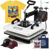 VEVOR Heat Press Machine 38 x 38 cm 2-in-1 Combo Sublimation Press Machine, 360 degrees Swing Away, Heat Up Fast and Even