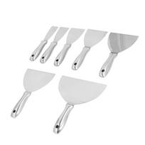 7pcs Putty Knife Stainless Steel Paint Scraper for Repairing Drywall Removing Wallpaper Applying Putty Plaster Cement Drywall Hand Tool Kit gray