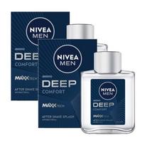 Nivea Men Deep Comfort MaxTech Aftershave Toner Skin Australia 2 pcs 100ml white