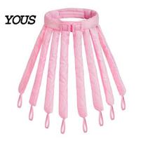 Women Hair Curler No Heat Curling Rod Headband, fo Long Thick Hair, Headband Curls Roller with Eight Claws, DIY Styling Tool for Portable Accessory