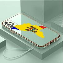 Prabangus padengtas TPU telefono dėklas su dirželiu, skirtas Samsung Galaxy A04 05s A13 A14 A24 A54 A34 Note20 S23 Ultra dėklai A13 Moldovos vėliavos dangtelis Samsung Galaxy F62 white