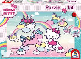 Schmidt Spiele 56408 Hello Kitty blizgantis dėlionė, Kitty vienaragis, 150 detalių, vaikiška dėlionė, spalvinga