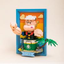 Pantasy Popeye 3d meno konstruktorių rinkinys, išskirtinis efektas, unikalūs scenų konstravimo rinkiniai, jungtys, judantis kūrybinis dizainas, konstruokite, kurkite, žaiskite konstravimo rinkiniu suaugusiems, namams ir biurui