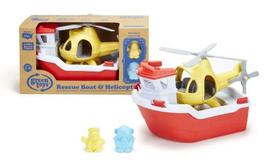 Vonios žaislų rinkinys GreenToys, Valtis su sraigtasparniu, RBH1-1155