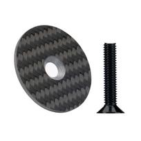 Light weight Carbon Fibers Bicycles Headset Caps with Durability Titaniums Screws for Mountain Bikes B black