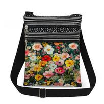 1PC Flower Print Tote Bags Women Shoulder Handbags Postman Package 6909 black