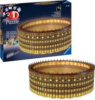 Ravensburger 3d dėlionė 11148 Colosseum Night Edition šviečianti tamsoje pasaulinio garso senovės Romos orientyras trimačio modelio dideliems ir mažiems dėlionių gerbėjams nuo 8 metų