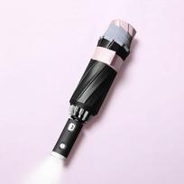 With LED Flashlight Sun Protection Umbrella UV Sunshade Rain Umbrella Fully Automatic Umbrella tamsiai mėlyna spalva