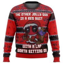Deadpool linksmas raudonasis vaikinas baisus unisex anime kolekcijos Kalėdų megztinis 3D megztinis, viršutinis drabužis, rudens ir žiemos drabužiai XXL raudona