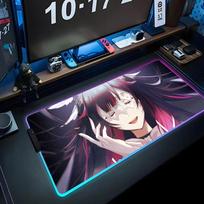 columbina Mouse Pad RGB Gaming Mousepad Big LED Pad PC Desk Mat Luminous Mouse Pad Large Keyboard Mats Table Rug With Backlit RGB600x300x3mm gray