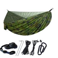 Lightweight Double Nylon Camping Hammock Portable Travel Hammocks for Outdoor Camping Accessories Durable Comfortable kamufliažas