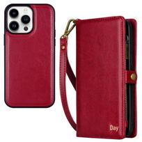 iPhone 14/15/16 Plus Multifunctional Leather Wallet Crossbody Case iPhone 17 šviesiai ruda spalva