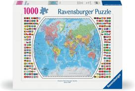 Ravensburger politinis pasaulio žemėlapis, 1000 detalių dėlionė suaugusiems - 12000664 - rankdarbių įrankis, pagaminta Vokietijoje, kiekviena detalė puikiai tinka