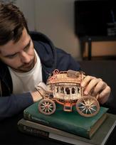 Rokr stagecoach amka1 3d dėlionė, mediniai modeliai, konstravimo rinkiniai suaugusiems, mechaninė muzikos dėžutė postcoach, dovanos gimtadienio proga vaikams ir suaugusiems
