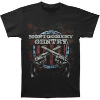 Men's Montgomery Gentry Crossed Guns T-shirt Medium Black XL gray