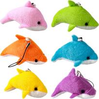 Clvsyh 6 pliušinių mažų delfinų pakabukų rinkinys, mini pliušinis delfino pakabukas, delfino minkštas žaislinis pakabukas, vaikiškas berniukų mergaičių delfino raktų pakabukas