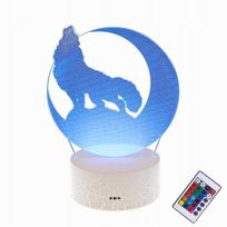 3d Led lempa su vilku Mėnulyje + nuotolinio valdymo pultelis