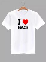 I Love English print T-shirt S white