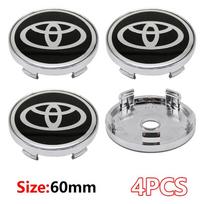 4 vnt. 60 mm Automobilio emblema Ratlankio centrinis dangtelis Ženkliuko dangteliai Lipdukai Dekalai Stilius Toyota Corolla RAV4 LEVIN Yaris C-HR Camry white