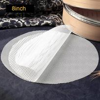 10Pcs Silicone Steamer Liners Non-stick Reusable Dehydrator Mats Round Dumplings Mesh Fruit Dryer Mats Kitchen Supplies white
