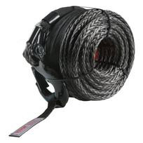 VEVOR Sintetinė gervės virvė, 9,5 mm x 30,48 m 12 020 kg Sintetinė gervės lyno kabelio virvė su apsaugine mova + Kalta gervės kabliukas + Traukimo diržas