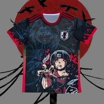 Uchiha Itachi Varna Anime Japonijos Nacionalinės Komandos Futbolo Džersis Vaikams Berniukams Mergaitėms Greitai Džiūstantis Kvėpuojantis Ventiliatoriaus Sportinis Trumpomis Rankovėmis Viršus M gray