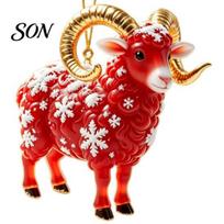 Hanging Decorations for Home Goat Christmas Car Ornament, 2D Acrylic Pendant with Tree Ornaments String, Cute Animal Decor Rearview Mirror, A