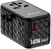 Verbatim Uta-10 Gan Iii kelioninis adapteris, 140w, 4xusb
