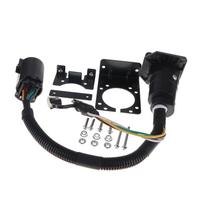 Priekabos laidynės adapteris 4 kontaktų lizdai ir 7 kontaktų kištukas priekaboms su skirtingais jungtimis Plug and Play black