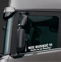 Lipdukas 2x Nemiegoti, nebent dėl butelio balta 47x11cm Tir autobusas Lipdukai