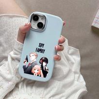 for iPhone 13 14 15 Pro Max Samsung Galaxy A14 A15 A24 Xiaomi 13T Redmi 12C Soft Chubby Phone Case NY17 Spy X Family Anime Silicone cover OPPO Reno8T 5G gray