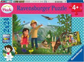 Ravensburger vaikiška dėlionė 05672 Heidi's Adventure 2 x 24 dalys Heidi dėlionė vaikams nuo 4 metų