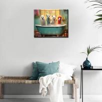 Paveikslas pagal skaičius - Lama 'take a Shower' vonios muilo "pasidaryk pats" akriliniai akvareliniai dažai namų dekorui pradedantiesiems drobės rinkinys 40x50 cm