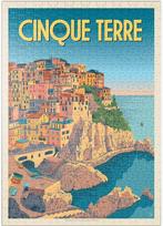 Mypuzzle Italija: Cinque Terre, vintažinis plakatas - premium 500 dalių dėlionė - Mypuzzle special collection by Anderson Design Group
