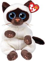 Ty Beanie Babies Miso Siamo katė 15 cm - minkštas pliušinis žaislas vaikams - kolekcinis mielas meškiukas - kimštinis žaislas dovana