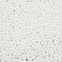 Balti perliniai akriliniai karoliukai, 3mm, be skylutės, 10000 vnt.