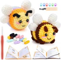 Nėrimo rinkinys, 2 dalių nėrimo rinkinys su mielomis bitėmis, pilnas nėrimo rinkinys su bitėmis pradedantiesiems ir suaugusiems, su žingsnis po žingsnio vaizdo instrukcijomis rankiniam "pasidaryk pats" kūrimui