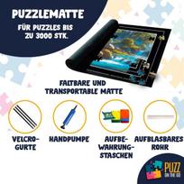Puz On The Go® | sulankstomas didelis dėlionės kilimėlis 140 x 100 cm | tinka dėlionėms iki 3000 detalių | minkštas neslystantis veltinis | lengvas transportavimas | su pripūtimo įrankiu ir organizatoriais | Originalcorner®