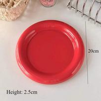 Round Ceramic Plate Solid Color Wind Thick Edge Western Plate Creative Nordic Style Tableware Dessert Plate Steak Pasta Plates