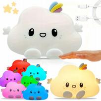Led Naktinė Lempa "debesėlis" Usb Spalvota Vaikams Minkšta Silikoninė