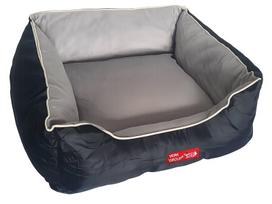 Bonya Smile gultas-sofa šunims, minkštas veliūras, pilka-juoda