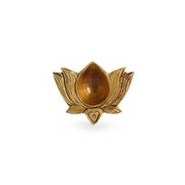 Set of dice in the shape of a Lotus (2 pcs), Lotus Shaped Brass Diya Set of 2, ExclusiveLane brown