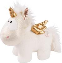 Nici 46374 Angelia minkštas žaislas 32 cm - vienaragio pliušinis žaislas mergaitėms, berniukams ir kūdikiams - purus kimštinis žaislas apkabinimui ir žaidimui - mielas minkštas žaislas - Theodor & Friends, balta/auksinė, 32 cm