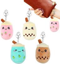 Bubble Tea minkštas žaislinis raktų pakabukas, 4 vnt. Bubble Tea pakabukų rinkinys, Bubble pliušinis žaislas, Boba minkštas žaislas, arbatos puodelio pagalvėlė, žaislas vaikams ir suaugusiems