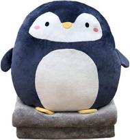 Pliušinė pagalvėlė pingvinas 40 cm, antklodė mieloje pliušinėje pagalvėlėje, panda prikimšta, dovanos mergaitėms ir berniukams gimtadienio, valentino dienos, kalėdų, kelionių, atostogų proga