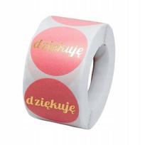 Dekoratyviniai apvalūs lipdukai 3,8 cm Dziękuję 500 vnt.