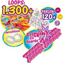 Craze loops Rainbow Studio - Loom Bands Xxl rinkinys su 1300+ gumyčių ir daugybe priedų - vaikiškas rankdarbių rinkinys - pasigaminkite savo vėrinius, žiedus ir apyrankes Rainbow