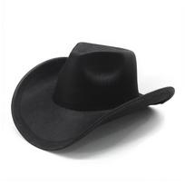 Vintage Western Cowboy Hat With Woven Knot And Baroque Style For Stage Performances Style F black