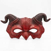 Ram Horn Devil Mask: Half-Face Halloween Cosplay, Satan Resurrection PU Foam Costume juoda
